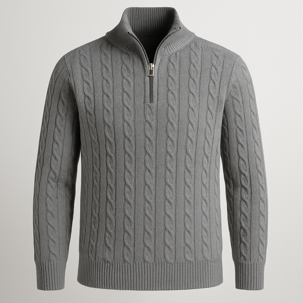 Stand Collar Zipper Sweater