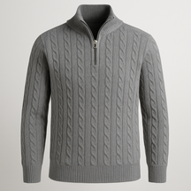 Stand Collar Zipper Sweater